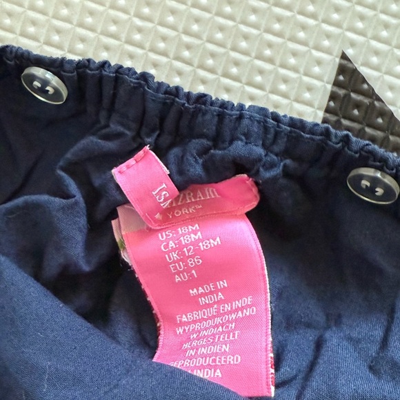 Isaac Mizrahi|Baby girl navy cotton halter romper,summer style•••floral detail - Picture 4 of 4